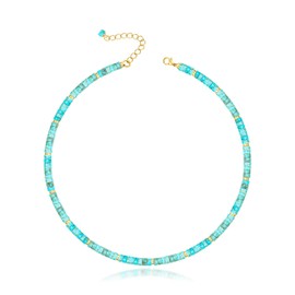 MIDDLUX Turquoise Jewelry for Women, Choker Necklace for Women, Beaded Necklaces for Women, Turquoise Necklace, Boho Jewelry for Women, Crystal Necklaces for Women, Summer Jewelry, Gifts for Women