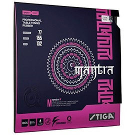 STIGA 1708-1601-19 Table Tennis Rubber, Tension Type, Soft Mantra, M, Black, Thick