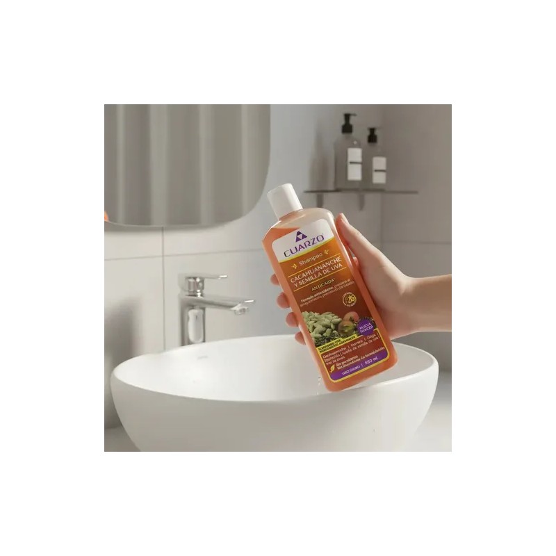 Shampoo Cacahuananche Y Semilla De Uva Cuarzo 550 ml