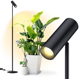 VShape 6FT Standing Grow Light for Indoor Plants, 25W 3000K Full Spectrum COB Plant Light Bulb, 360° Rotating Head, Metal Floor Grow Lamp with On/Off Switch for Large Plant, Seedling
