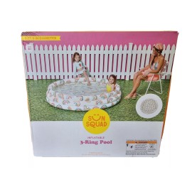 sun squad New Inflatable Kids 3-Ring Round Circle Wading Pool Sun Squad 5.5 Feet Diameter