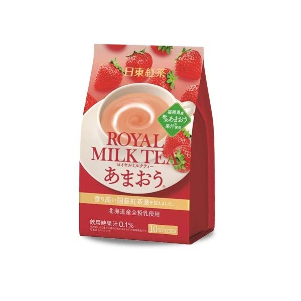 Nitto Tea Royal Milk Tea Amaou Strawberry Flavor (10 sticks)