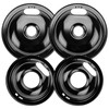 W10290350 W10290353 Porcelain Range Burner Drip Pan Bowls Black Fit
