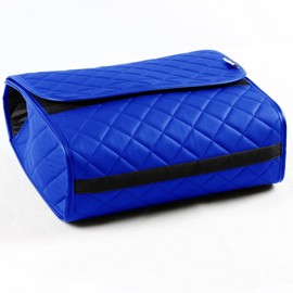 rhinos autostyling COMPATIBLE WITH Toyota Aygo (2014 ON) - Durable Boot Tidy Tool Declutter Organiser Compact Storage Car Trunk Anti Slip Bag Leather Quilted Blue Square - Gift Idea