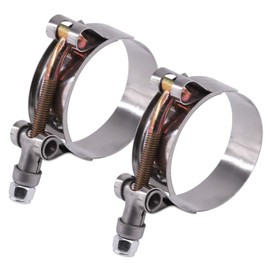 Glarks 2Pcs 44-51mm Stainless Steel T-Bolt Hose Clamps Turbo Intake Soft Hose Intercooler Clamps