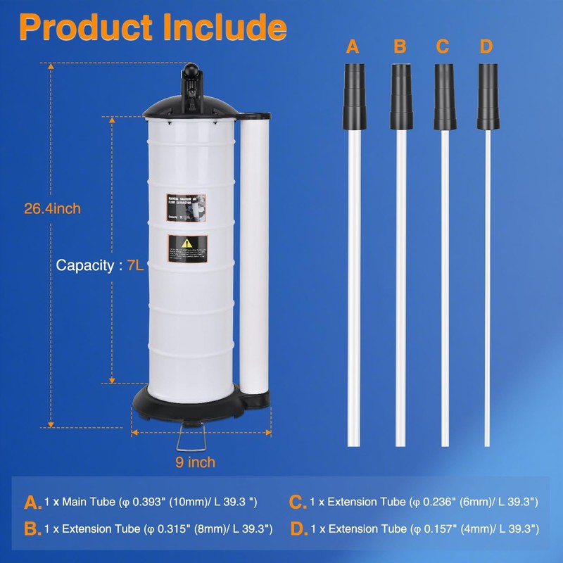 GOOACC Oil Extractor Pump for Oil Change Vacuum Pump 7L