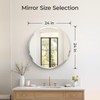 KOHROS Frameless Round Bathroom Mirror for Over Sink 24" x