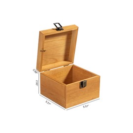 Useekoo Vintage Wooden Storage Box Container with Hinged Lid and Front Clasp, 5.4'' x 5.4'' x 3.9'' Small Keepsake Box, Rustic Wood Boxes for Crafts Art Hobbies and Home Decoration