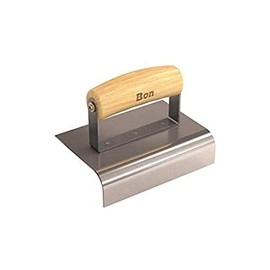Bon 12-447 6-Inch by 4-Inch Stainless Steel Concrete Sidewalk Edger with 3/4-Inch Radius and 1-1/2-Inch Deep Wood Handle