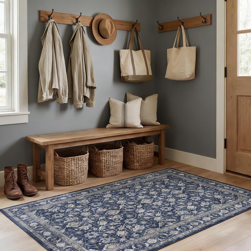 Large Floral 3x5 Entryway Rug Boho Area Rugs for Living
