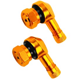 HTharros Air Valve Stem 90 Degree Aluminum Tubeless Tire 11.5mm Rim Compatible Clamp-In Valve for Car Bike Orange 2-Piece Set