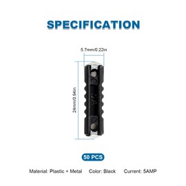 VooGenzek 50 Pieces 5A Continental Ceramic Torpedo Fuses Replacement Kit, Torpedo Fuse Fuses, European Car Fuse, for Vintage Cars