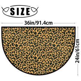 POFATO Tiger Leopard Animal Half Round Door Mat Non-Slip Doormat Outdoor Welcome Entrance Absorbent Washable Indoor Outdoor Dront Door Mat Half Circle Rugs Floor Entry Home Decor 36x24 inch
