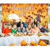 Happy Fall Y'all Banner Backdrop Autumn Harvest Pumpkin Maple Leaf