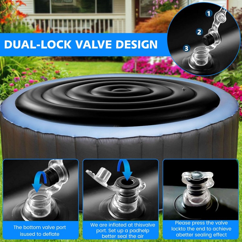 4.5 FT Inflatable Hot Tub Cover,Energy Saving Lid for Round