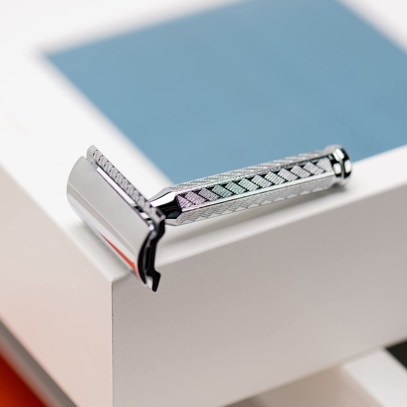 MERKUR Safety Razor 42C, Classic with Hexagonal Handle, Gloss Chrome,