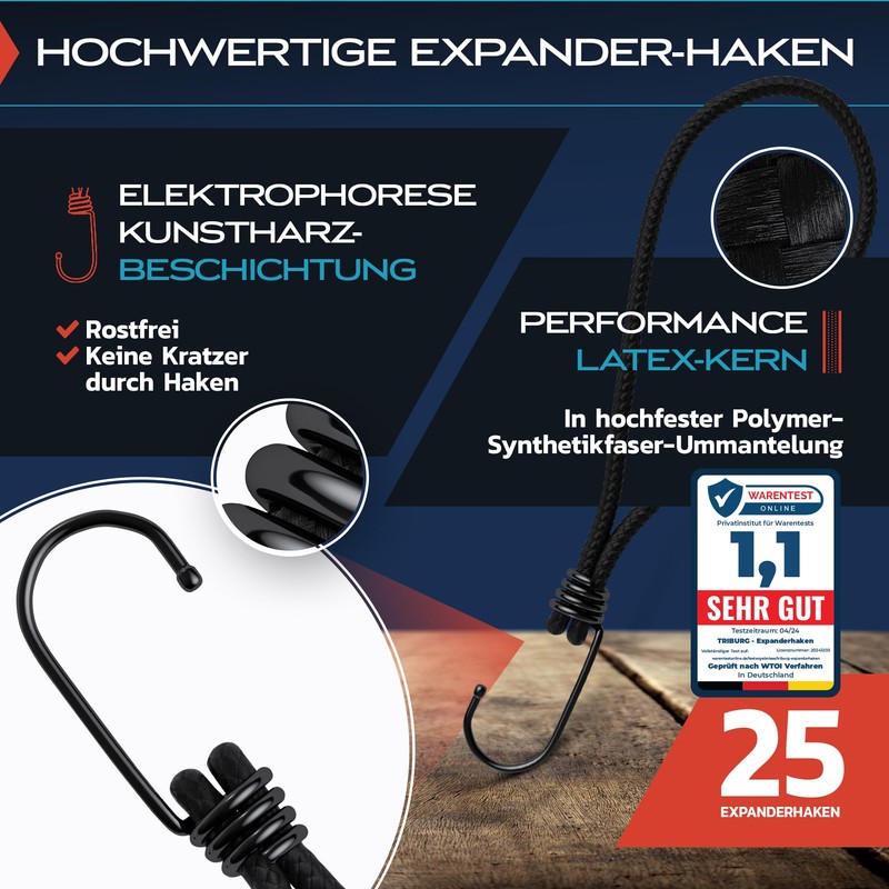 TRIBURG Expander with Hooks [Pack of 25 / 18 cm]