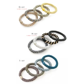 Jewel VOX Hair Accessories Hair Tie Set for Women - Rope Style, 4 Colors, Stylish, Adult, Less Likely to Leave Marks, Thick (Set A)