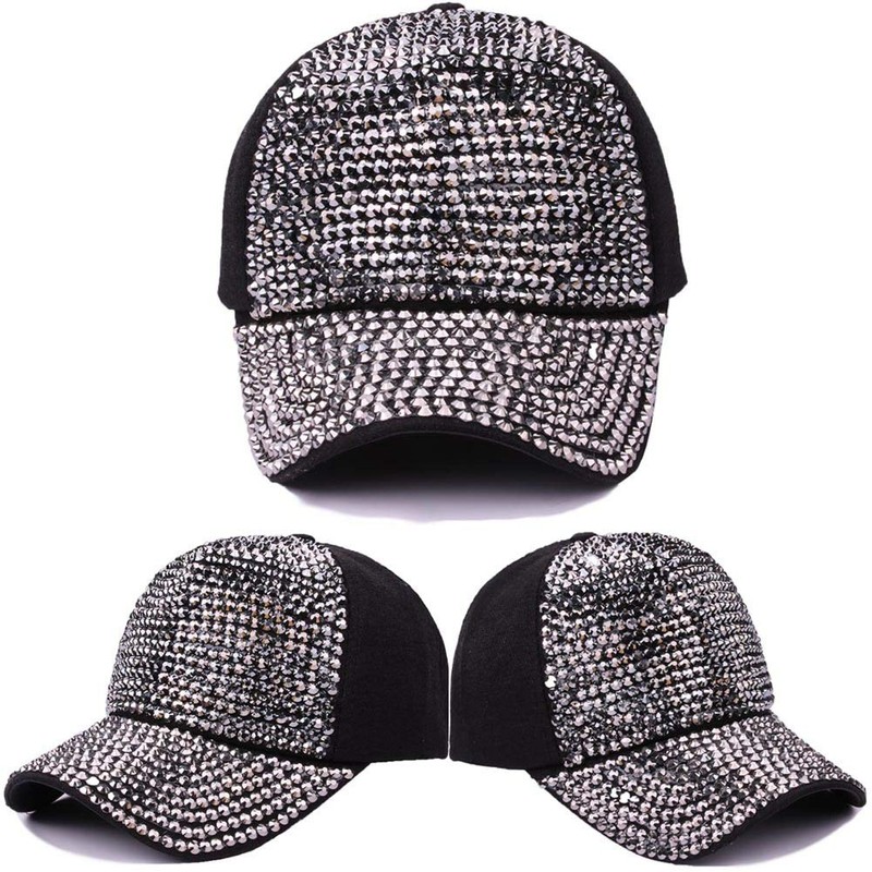Gudessly - Gorra de béisbol ajustable con cristales de imitación