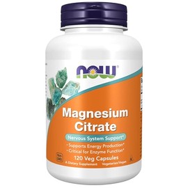 NOW Supplements, Magnesium Citrate, 120 Veg Capsules/ NOW Suplementos, Citrato de Magnesio, 120 Cápsulas