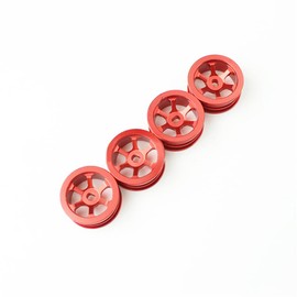 KingVal Replacement 4PCS Metal Wheel Rim Wheel Hub RC Parts Compatible with WLtoys K989 284131 284010 1/28 RC Car (Red)