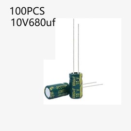 100 Pieces 10V 680UF Aluminum Electrolytic Capacitors High Frequency Low Resistance Capacitors for Refrigerators, TVs, Medical Equipment, etc.