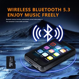 144GB MP3 Player Music Player with Bluetooth - Sports Portable Music Player - High Fidelity Audio FM Recorder -2.0 inch Touch Screen - Supports Random Playback-127