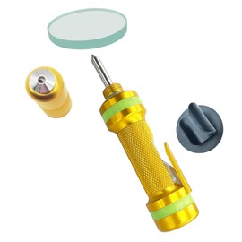 Autkbit 2-in-1 Window Breaker Seatbelt Cutter, Car Window Breaker Tool, Metal Glass Breaker - Extended Tungsten Steel Hammer Tip, Can Shatter Tempered & Laminated Glass (Gold,1 PCS)