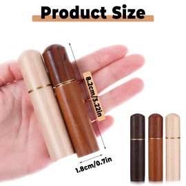 3 Pack Pocket Toothpick Holder Wood Portable Toothpick Case Waterproof Handmade Craft Mini Travel Tooth Pick Box for Storage Toothpick Needle Pill Bead Ear Pick Cotton Swab and Other Small Object