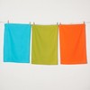 Now Designs Flour Sack Dishtowels, Bali Blue/Leaf/Crush, Set of 3