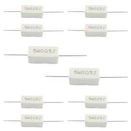 Waziaqoc 10PCS 10W 5 Ohm Ceramic Resistor, Versatile Power Resistor Assortment Kit, Wirewound Resistor for Various Applications