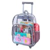 Rolling Clear Backpack, Heavy Duty See Through Bookbag, Transparent PVC