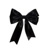 Super Shiny Ribbon Cheer Hair Bow Barrette (Black)