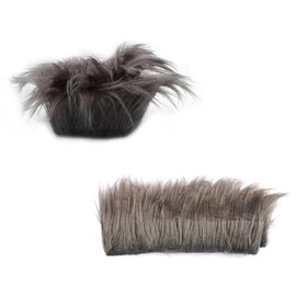 Faux fur fabric, GLADFRESIT 5CM×1.5M Shaggy Artificial Strip Trim for Cosplay Costume Accessories DIY Craft Decoration (Grey)