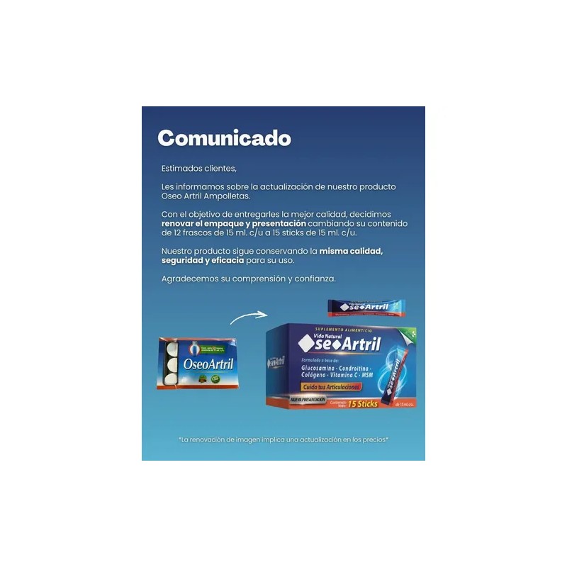 Os3o Artril Ampolletas Oseoartril 12 Amp Original 2 Piezas