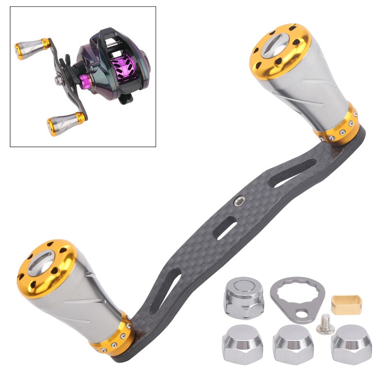 85MM Fishing Reel Handle Grip Carbon Metal Baitcasting Reel Left