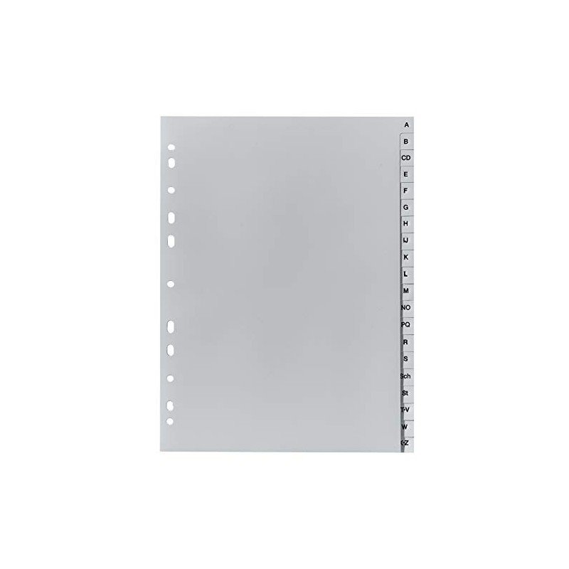 Exacompta 1720B Recycled Plastic Index 20 Sheets with Printed Tabs