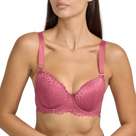 BCBGMAXAZRIA Women's Luxe Lace 2-Pack Push Up Bra, Dry Rose