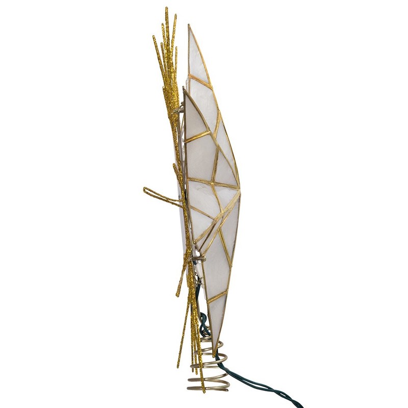 Kurt Adler 14" 7-Point Natural Capiz Star Lighted Treetop