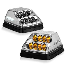 [Switchback White & Amber Sequential Turn Signal] For 1990-2018 W463 G Wagon G500 G550 G55 G63 AMG Full LED Front Fender Panel Turn Signal Light Lamp, Driver & Passenger Side Set