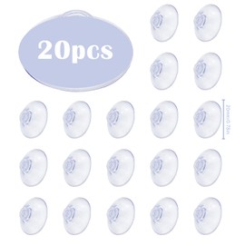 Luckious 20 Pcs Small Vacuum Plastic Suction Cup 2 cm PVC Plastic Sucker Without Hooks for Home Decoration and Organization(2CM)