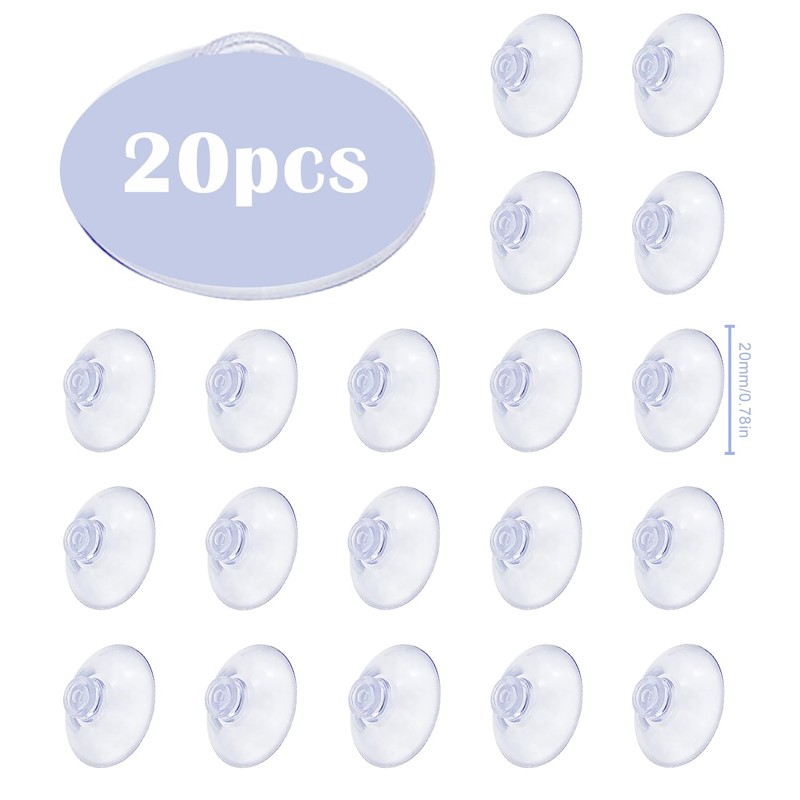 Luckious 20 Pcs Small Vacuum Plastic Suction Cup 2 cm