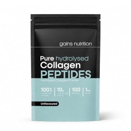 GN Hydrolysed Collagen Peptides Powder, Bovine, Unflavoured, Type I and III, 10g per Serving, 100 Servings, 1kg, with 600ml Pink Shaker