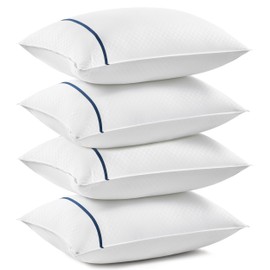 Bedsure Hotel Pillows Standard Size Set of 4 - Luxury Standard Pillows 4 Pack, Fluffy Bed Pillows for Sleeping with Breathable Cover Soft & Supportive Pillows for Side, Back or Stomach Sleepers