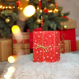 White Star Tissue Paper Sheet Red Gift Wrapping,Topeedy 50 Sheets 35 * 50cm Red Tissue Paper for Packing Xmas Present Wedding Birthday Gift Boxes or DIY Art Crafts