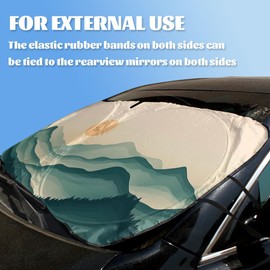 Sunrise Forest Car Windshield Sunshade Folding Sky Mountains Nature Landscape Front Window Car Sun ​Shade Windshield Block UV Rays Sun Visor Protector for Car Sedan Truck SUV Accessories