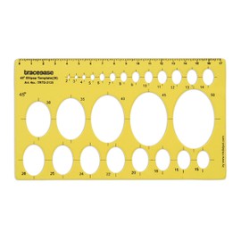 Traceease Geometric Drafting 45° Ellipse Template Drawing Stencil, Designing Template Measuring Ruler