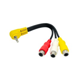 3.5 mm 4 Pole Mini Plug (L-Shaped Plug Male) to RCA (Red, White, Yellow) Female Cable AV Cable Converter 0.1 m/C – 069 