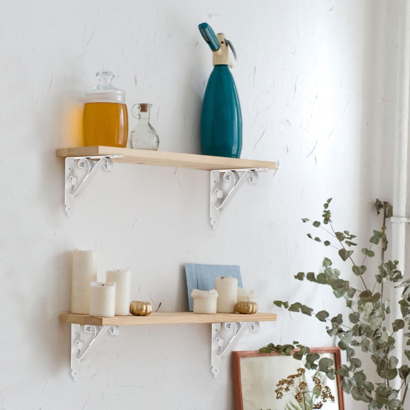 sourcing map 2 Pcs Decorative Shelf Brackets, 5" x 3"