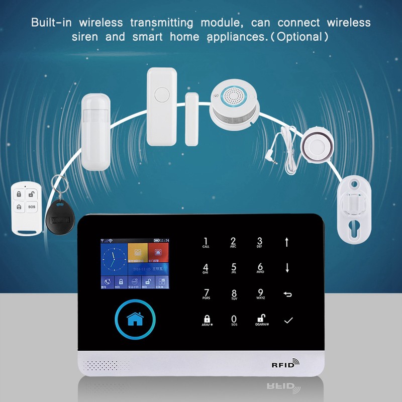 433MHZ Wireless GSM+GPRs WIFI Intelligent Video Alarm Smart Home Security